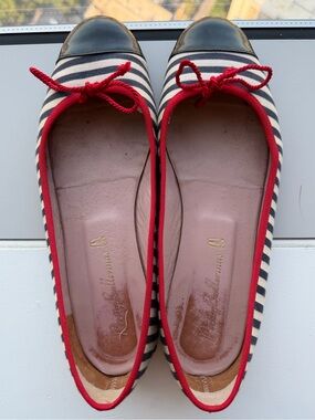 Pretty Ballerinas Striped Ballet Flats | Size 39